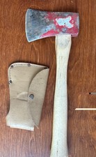 Vintage Hatchet and Knife Combo Set with Tooled Leather Sheaths — listing 3