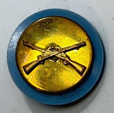 WWII US Army Enlisted Infantry Crossed Rifles Collar Disc Insignia — listing 5