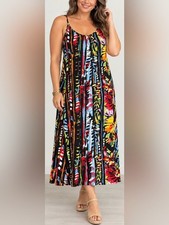 Multicolor Abstract Print V-Neck High-Low Sundress There's a visible brand label — listing 5