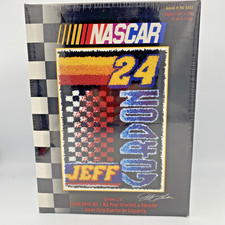 Vintage Jeff Gordon #24 NASCAR Area Rug with Checkered Flag Design — listing 5