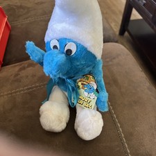 Vintage 1982 Toothbrush Smurf PVC Figurine on Original Wallace Berrie Card — listing 2