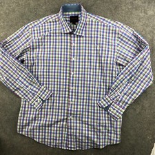 Linea Uomo Men's Olive Plaid Long-Sleeve Button-Up Shirt, Size XXL — listing 6