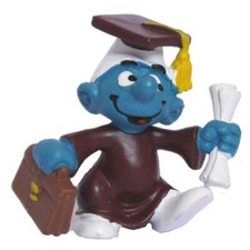 Graduate Smurf PVC Figurine with Diploma and Briefcase — listing 2