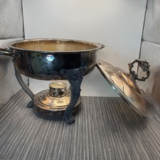 Vintage Silverplate Chafing Dish Stand with Alcohol Burner (Bowl/Insert Missing) — listing 5