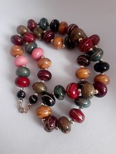 Vintage Cream Lucite Graduated Bead Necklace with Gold-Tone Spacers — listing 5