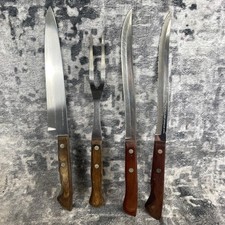 Vintage EKCO Flint Carving Set with Faux-Stag Handles in Green Presentation Box — listing 6