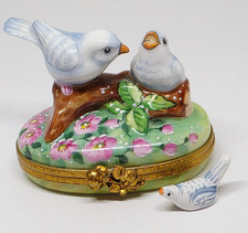 Collection of 5 Hand-Painted Porcelain Hinged Trinket Boxes (Limoges-Style) — listing 6