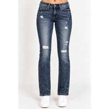 Vervet Los Angeles High-Rise Straight Leg Jeans with Distressing and Raw Hem 27 — listing 6