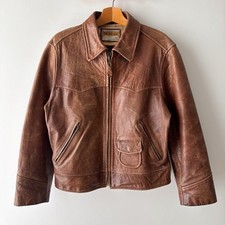 Replay Yellow Leather Trucker Jacket with Star Appliqués and Fringe Medium — listing 3