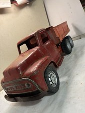 Vintage 1950s Buddy L Hydraulic Dump Truck, Pressed Steel Green Cab White Bed — listing 2