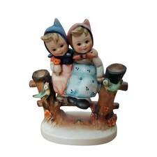 Goebel Hummel #179 Coquettes Figurine — Two Girls on Fence with Birds — listing 6