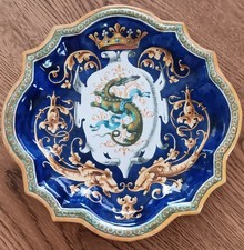 Blue and Gold Faience-Style Ceramic Vase with Two Cachepots/Jardinières — listing 5