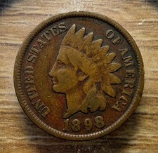 1898 Indian Head Cent (Philadelphia Mint, No Mint Mark)