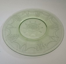Green Uranium Depression Glass Creamer, Cameo/Ballerina Pattern, 3.5" — listing 3