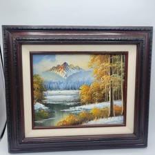 Vintage Original Oil Painting Rural Landscape with Trees and Country Lane, Wood Framed No signature or marks anywhere — listing 5