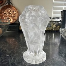 Art Deco Frosted Glass Bacchantes Vase with Dancing Nudes & Grape Harvest Motif — listing 2