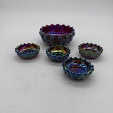 Amethyst Carnival Glass Creamer with Holly/Berry Pattern and Beaded Rim — listing 3