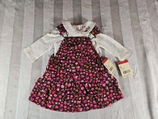 OshKosh B'gosh Girls Pinafore Dress, Purple Gingham Floral & Butterfly Print, Size 3T — listing 3