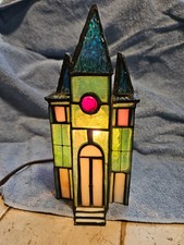 Vintage Tiffany-Style Leaded Stained Glass Dome Hanging Lamp Shade with Floral/Fruit Motif and Crown Finial — listing 3