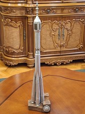 Vintage Metal Space Rocket Ship Coin Bank with Finned Tail and Removable Nose Cone — listing 6