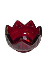Ruby Red Cadmium Glass Tulip Votive Candle Holder, 4" Tall — listing 6