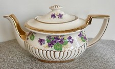 Vintage Gibsons England Cream & Gold Squiggle Globe Teapot — listing 6