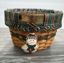 Longaberger Snowflake Christmas Basket with Wooden Lid and Swing Handle — listing 6