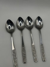 Pair of Stainless Steel Ornate Floral Pattern Tablespoons — listing 2