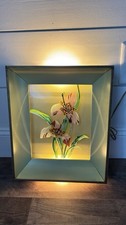 Reverse-Painted Glass Dome Table Lamp with Floral Rose & Pansy Motif — listing 6