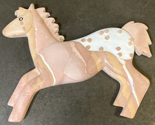 Vintage Ceramic Three Horse Heads Wall Plaque, Chalkware/Ceramic Airbrushed Equestrian Wall Art — listing 3