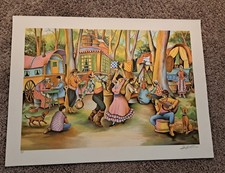 Ari Gradus Signed Artist Proof Lithograph - Jewish Market Street Scene