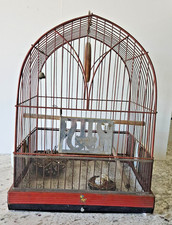 Frosted Glass Bird in Crystal Cage Trinket Box, 4.5 inch