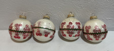 Christmas by Krebs Victorian Glass Ball Ornaments with Ribbon Roses & Gold Braid, Set of 4 — listing 6