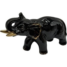 Decorative Gold Painted Resin Elephant Figurine with Jeweled Headdress — listing 6
