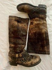 Frye Cognac Brown Leather Western Boots with Embossed F Logo — listing 6