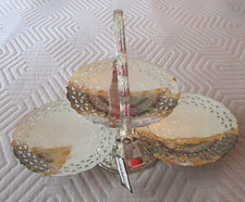 Silverplate Footed Cake Stand with Glass Dome Cover, Grape & Leaf Motif