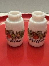 Vintage Gemco Blue Cornflower Milk Glass Kitchen Set - Sugar Dispenser, Cream Pitcher, Pepper Shaker — listing 2