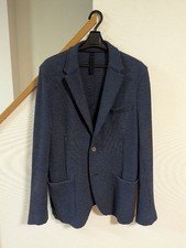 Harris Wharf London Zip-Front Bomber Jacket Blue Tick-Weave Wool — listing 5