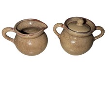 Pittsfield Potters Vermont Studio Pottery Tea Set - Teapot, Creamer, Lidded Sugar & Open Cellar — listing 4