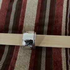 Silpada Sterling Silver Hammered Rectangular Statement Ring with CZ Accent