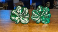 Green Glass Shamrock / Four-Leaf Clover Tea Bag Holder — listing 2
