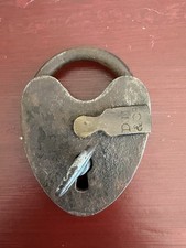 Vintage Victorian-Style Double Heart Brooch with Chained Padlock and Key — listing 6