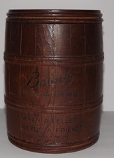 Vintage Barrel-Form Covered Tobacco/Humidor Jar, Black with Gold Trim — listing 3