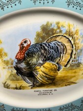 Homer Laughlin Eggshell Georgian Turkey Platter, Oval Serving Platter with Gold Trim — listing 2