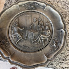 Miniature Pewter Writing Desk with Declaration of Independence, Quill & Inkwell, listing 2
