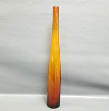 Amber Diamond-Optic Pressed Glass Bud Vase / Decorative Bottle, 3 inch, Mold #3
