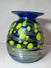 Signed Studio Art Glass Iridescent Oil Lamp with Pulled-Feather Decoration — listing 5
