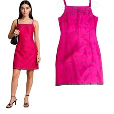 Pink Organza 3D Flower Petal Bodycon Mini Dress, Size Small — listing 6