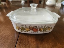 Vintage Corning Ware L'Echalote Spice of Life Casserole Dish with Pyrex Lid — listing 3