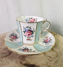 Hammersley & Co. Cobalt Blue & Gold Chintz Bone China Footed Teacup and Saucer — listing 5